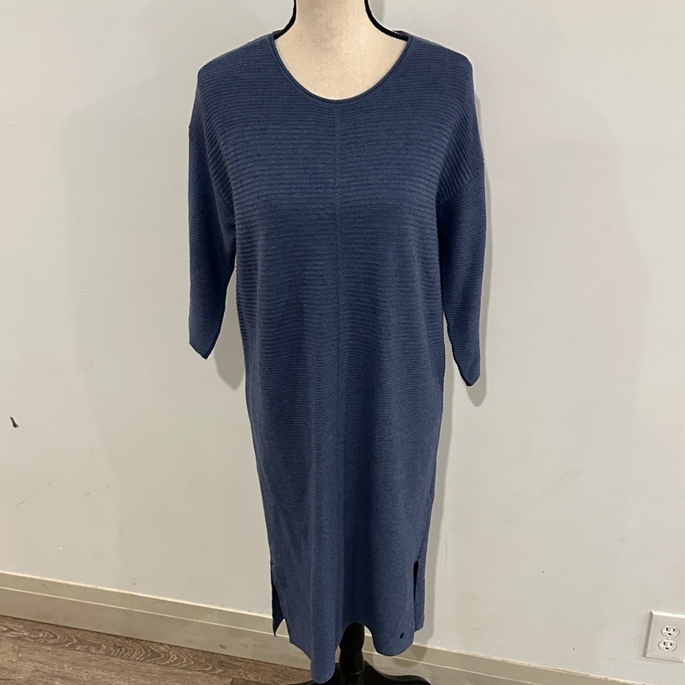 Olsen Europe Blue Knit Sweater Dress Casual Classic Medium
